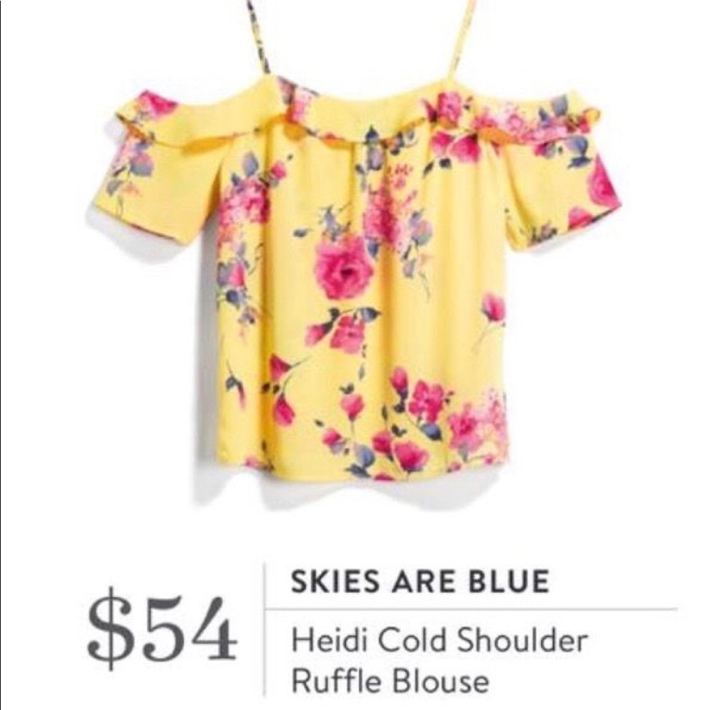 Skies are Blue - Yellow off shoulder floral top
